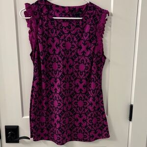 Banana Republic Magenta and Black Floral Top